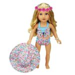 Doll Clothes 18 Inch Doll Accessories Beach Themed Outfit for 18 inch Girl Dolls Including Swimsuits Handbag Sunglasses Garland