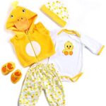 20-22 Inches Reborn Baby Dolls Clothes Accessories Yellow Outfit Newborn Babies Matching Clothing 5Pcs/Set