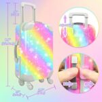 19Pcs 18 inch Girl Doll Accessories Case Luggage Travel Play Set with Doll Clothes Camera Travel Pillow Bag Dress Glasses Doll Stuff Fit 18 inch Doll Christmas Birthday Gift