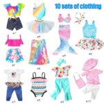 Fashion 10 Sets 18 inch Doll Clothes and Accessories Play Set inlcude Mermaid Shinning Dress Outfits Bikini Hat Handbag (No Doll)