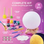 Klever Kits DIY 3D Moon Night Light, Paint Your Own Moon Lamp Kit Galaxy Lamp Arts and Crafts Kit, School Activities, Birthday Gifts for Kids Girls Boys