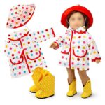 OCT17 Doll Clothes for American Girl 18” inch Dolls Wardrobe Makeover Outift Dressy Raincoat Casual Dress Boots Bundle