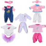 Baby Doll Clothes for 14-18 Inch Dolls, NUOXIXI 5 Sets Newborn Baby Doll Accessories Dress up Kids Gift, Baby Doll Clothes 18 inch Girl/Doll Clothes 14-16 inch/Girl Dolls Clothes