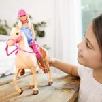 Barbie Doll & Toy Horse Set, Blonde Fashion Doll in Riding Outfit & Light Brown Horse with Saddle, Bridle & Reins