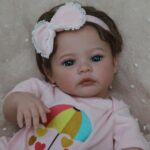 SCOM Lifelike Reborn Baby Dolls – Meadow 18 Inch Realistic Baby Dolls Newborn Girl Cloth Body Vinyl Limbs Gift or Toys Collection for Kids Age 3+