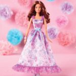 Barbie Signature Birthday Wishes Doll, Collectible in Satiny Lilac Dress with Wavy Brown Hair