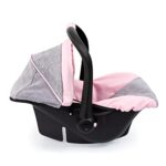 Bayer Design 67933AA Toy, Car Seat Easy Go for Neo Vario Pram with Cover, Doll Accessories, Pink, Grey with Butterfly,Grey/pink, for dolls up to 18″