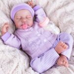 Aori Reborn Baby Dolls Clothes 20 inch Purple Clothing Set for 17-20 Inch Real Life Newborn Girl