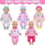 UNICORN ELEMENT 5 Sets Baby Doll Clothes for 14-18 Inch Dolls, Doll Pjs Outfits Playtime Jumpsuits Fit in 15 Inch Dolls Reborn,10 Pcs in Total Doll Clothes and Accessories for 18 Inch Girl Doll