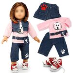 OCT17 Doll Clothes for American Girl 18” inch Dolls Wardrobe Makeover Outift Dog Puppy Casual Wear Bundle