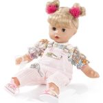 Gotz Muffin 13″ Soft Baby Doll with Blonde Hair and Blue Sleeping Eyes in Overalls