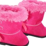 PINK FUR MODERN BOOTS FOR 18 INCH AMERICAN GIRL DOLLS