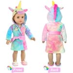 Ecore Fun 18 inch Girl Doll Clothes and Doll Sleeping Bag Set -Unicorn-Nightgown with Matching Sleepover Masks & Pillow -Dolls Accessories for Kids-Best Gifts