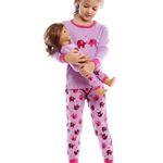 Leveret Elephant Matching Doll & Girl 2 Piece Pajama Set 100% Cotton (10 Years)