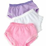 American Fashion World Assorted Underwear with Lace- Pink, White and Purple Panties Made for 18 inch Dolls Such as American Girl Dolls