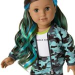 American Girl Truly Me Doll 89 Cool Camo with Book, Hazel Eyes, Dark Brown Hair with Blue & Green Highlights, Chic & Stylish Accessories Necklace, Beanie and More