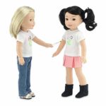 Emily Rose 14.5 Inch Doll Clothes | 5 Piece Value Pack Plain White Doll T-Shirts | Gift-Boxed! | Fits 14.5″ Hard Bodied Dolls Like Wellie Wishers and 14″ Glitter Girls Dolls