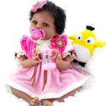 Aori Reborn Baby Dolls Black 22 Inch Realistic African American Newborn Girl Weighted Reborn Baby with Sunny Bird Gift Accessories