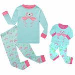 Babyroom Girls Matching Doll&Toddler Flamingo 4 Piece Cotton Pajamas Kids Clothes Sleepwear 6t