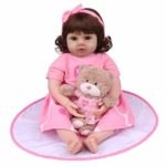 18 Inch Reborn Baby Dolls Girl Realistic Handmade Toddler Reborn Dolls with Pink Dress,Newborn Baby Dolls for Age 3+