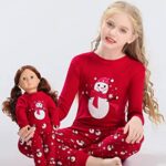 Babyroom Girls Matching Doll&toddler 4 Piece Cotton Pajamas Toddler Christmas Sleepwear size 6 Red