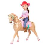 Glitter Girls Dolls by Battat – 14-inch Poseable Equestrian Doll with Horse – Jaime & Jumper – Brown Hair & Blue Eyes — Riding Outfit with Cowgirl Hat ¬– Toys and Accessories for Kids Ages 3+