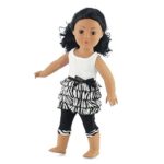 18 Inch Doll Clothes Zebra Ruffled Shirt & Capri Leggings | Outfit Fits 18″ American Girl Dolls | Gift-boxed!