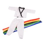 18 Inch Girl Doll Clothes White Karate / Tae Kwon Do Outfit Includes Blouse, Pants and 5 Belts – Yellow, Green, red, Blue and Black – for 18inch Girl Doll NAA02