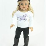 18 Inch Doll 4 Pc. Riding Lesson Outfit Perfect for the American Horse Riding Girl! 18 Inch Doll Outfit Set of Graphic Horse Doll Tee, Leggings, Riding Boots & Helmet! 4pc Riding Outfit | Doll Sold Separately