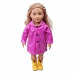 Kasien Doll Rain Clothes, Rain Clothes Dress Hat For American Girl 18 Inch Doll Accessory Girl Toy (Hot Pink)