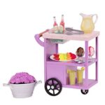 Our Generation BD37887C1Z Patio Trolley Toy Summer Treats Serving CART Set, for A 18 inch / 46 cm Doll