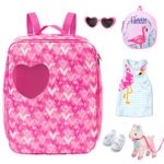 Ecore Fun American 18 Inch Girl Doll Accessories with Doll Carrier Bag + Skirt + White Cloth Shoes + Doll Backpack + Doll Sunglasses + Toy Lamb(18 Inch Doll Accessories and Clothing)