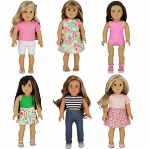 PZAS Toys 6 Outfit Set, Compatible with American Girl Doll Clothes and ...