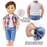 KYToy Boys Doll Clothes 18 Inch American Doll Outfit for Logan Doll Accessories Including Fashion Jumpsuits Casual Wear Black Suit Shirts Pants Clothing (6 Sets)