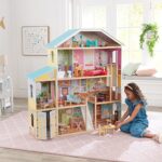 KidKraft Majestic Mansion Wooden Dollhouse with 34-Piece Accessories, Working Elevator and Garage, Gift for Ages 3+