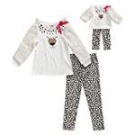 Dollie & Me Girls’ Apparel Legging Set with Matching Doll Outfit in, Ivory, Size 10