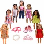 7pcs Doll Clothes 1Shoes 1Bracelet 1Crown hair clip 1Hair ring for 18″Dolls American Girl Dolls