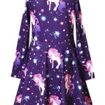 Star Unicorn Twril Dresses Matching Doll&Girls Long Sleeve Birthday Gifts 4t 5t