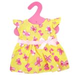 MagiDeal Cute Yellow Bowknot Print Dress for 18inch American Girl Our Generation Doll