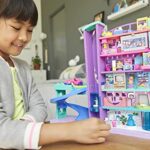 Polly Pocket Dolls and Playset, Mega Mall with 3 Micro Dolls, Toy Car and Accessories, 6 Floors and Elevator, Toys and Gifts for Kids [Amazon Exclusive]