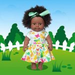 Ecore Fun Black Doll 11 inch African Girl Doll Lifelike Washable for Kids Girl Fashion Play Doll Perfect for Birthday Gift