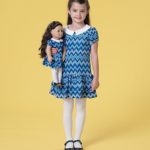 MCCALLS M7233 CDD GIRLS’ & 18″ DOLL DRESSES (SIZE 2-5) SEWING PATTERN