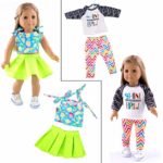 ebuddy 10-Sets Doll Clothes and Accessories for 18 inch American Girl Doll Include Dress Handbag Headband Hat and Rompers