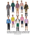 ztweden 32Pcs Doll Clothes and Accessories for 12 Inch Boy Dolls Include 20 Different Wear Clothes Shirt Jeans Beach Shorts 4 Pairs of Shoes, Glasses, Earphones for 12” Boy Doll