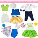 XFEYUE American 18 Inch Girl Doll Clothes and Accessories 5 Sets Doll Clothes Dress Outfits + 2 Random Style Shoes for 18 Inch Doll Clothes