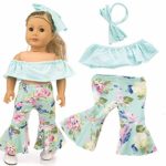 TureLaugh Cute Doll Clothes+Pants+Hair Band Suit for All 18 Inch Doll Accessory Toy (B)