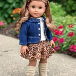 DreamWorld Collections – Adventure – 5 Piece Outfit – Jeans Jacket, Ivory Tank Top, Skirt, Scarf and Boots – Clothes Fits 18 Inch American Girl Doll (Doll Not Included)