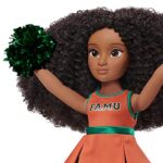 Just Play HBCyoU FAMU Cheer Captain Alyssa 18-inch Doll & Accessories, Curly Hair, Medium Brown Skin Tone, Designed and Developed by Purpose Toys