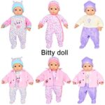 ebuddy Doll Clothes 3 Set Babydoll Clothes Fit for 16-17 Inch Baby Dolls,15 inch Dolls(Total 7 Piece)