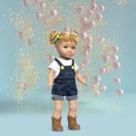 Doli Yearning 14-inch Adorable Doll with Denim Suit Fashion Gorgeous Doll for Ages 3+ Interactive Playtime BPA Free Safety Product Well-Designed Collectable Box